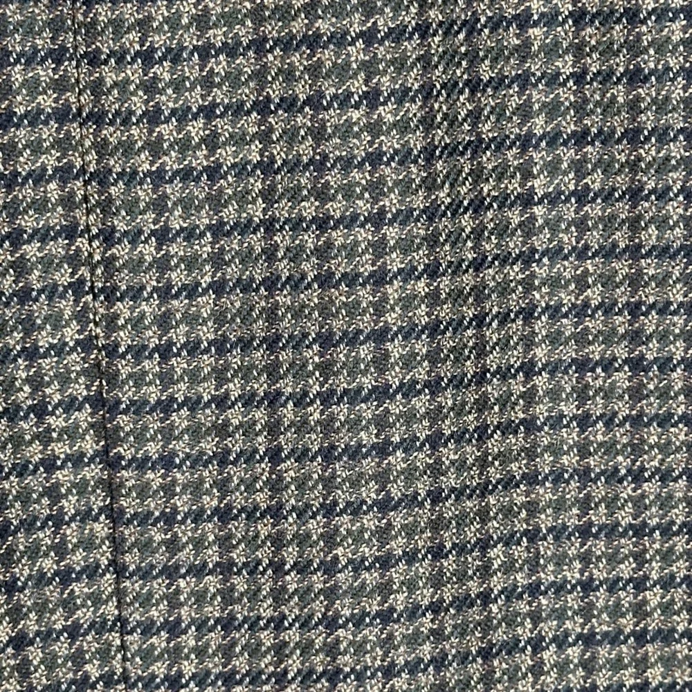 VTG Oscar de la Renta Mens Brown Houndstooth Wool Blazer Sport Coat 44R